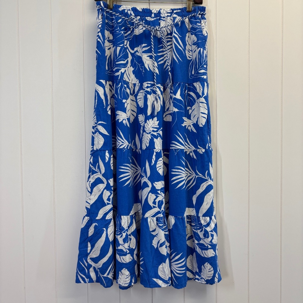Panama Jack Blue and White Floral Maxi Skirt